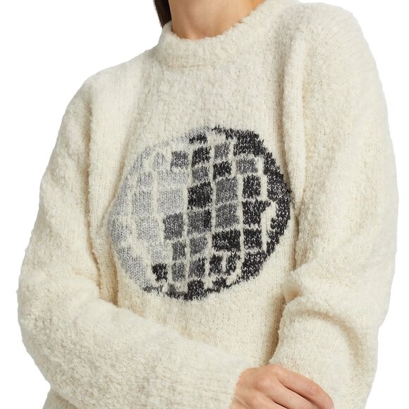 Lingua Franca HAND KNIT DISCO BALL CREW SWEATER - Picture 1 of 5